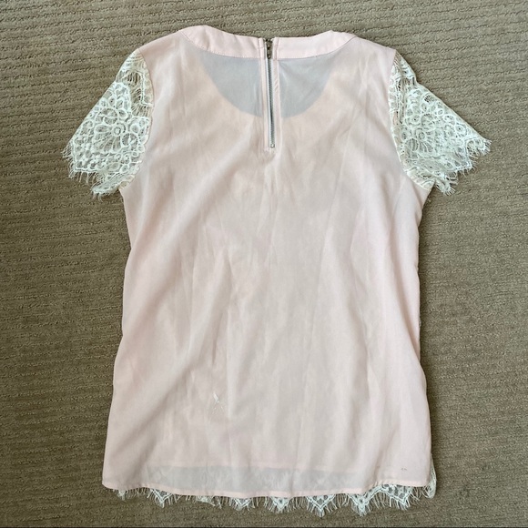 White & Pink Lace Blouse - Picture 2 of 2